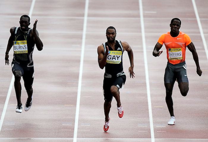 Tyson Gay in 100m race